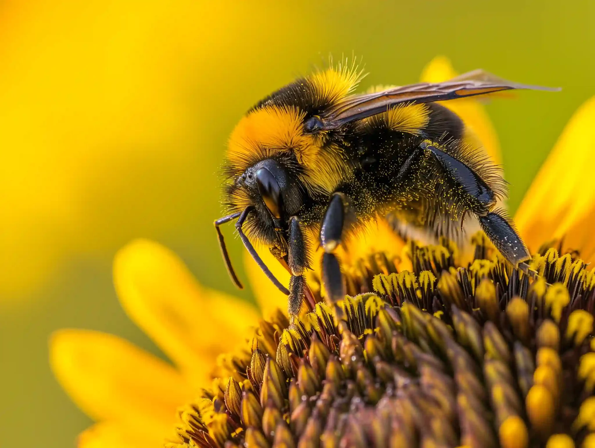 Eine Hummel auf einer Sonnenblume